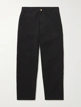 Wide-Leg Cotton-Canvas Trousers
