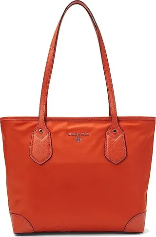 MICHAEL Michael Kors Eva Small Top Zip Tote (Deep Orange) Handbags
