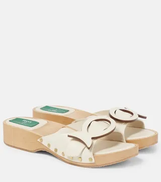 Leather clogs