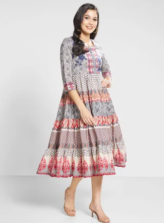 Printed Flare Dress