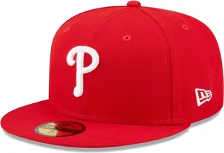 Men's New Era Red Philadelphia Phillies Logo White 59FIFTY Fitted Hat