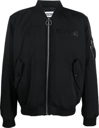 Embroidered-Logo Bomber Jacket