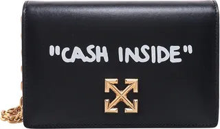 Leather shoulder bag with frontal Arrow detail