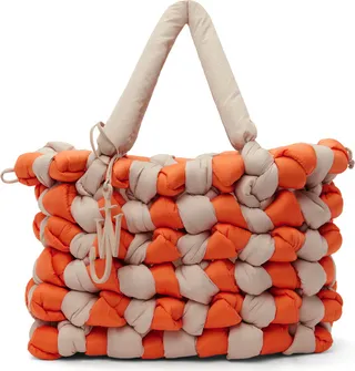 JW Anderson Beige & Orange Large Knotted Tote