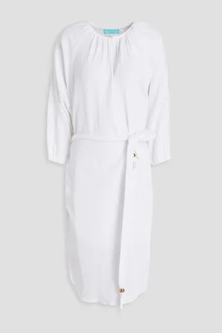 Katie gathered cotton-voile dress