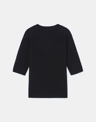 Cashmere Mixed Stitch Crewneck Sweater
