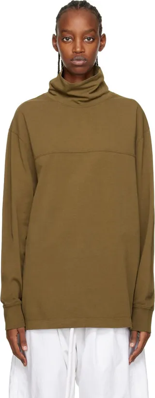 LEMAIRE Brown Garment-Dyed Turtleneck