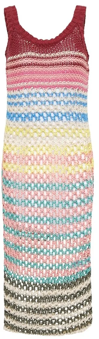 Striped crochet midi dress