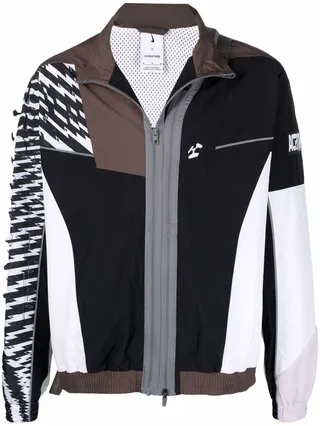 Colour-Block Zipped Bomber Jacket