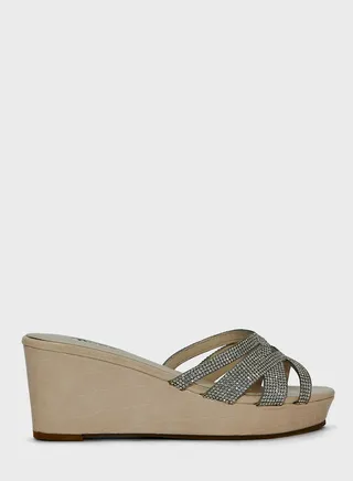 Multi Straps Mid Heel Sandals