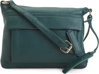 Leather Adjustable Strap Crossbody With Front Pocket