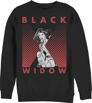 Men's Marvel Black Widow Gradient Pose Sweatshirt - Black - Small