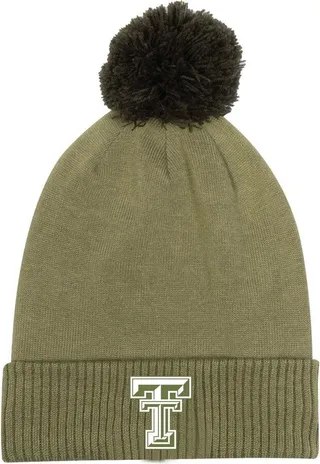 Men's Under Armour Green Texas Tech Red Raiders Freedom Collection Cuffed Knit Hat with Pom