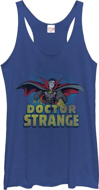 Women's Marvel Doctor Strange Protector Racerback Tank Top - Royal Blue Heather - Small