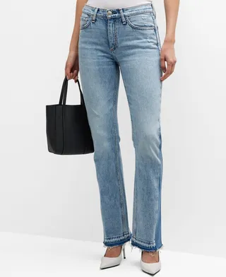 Peyton Sliced Mid-Rise Bootcut Jeans