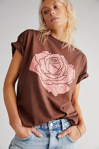 Rose Boyfriend Tee by Girl Dangerous at Free People