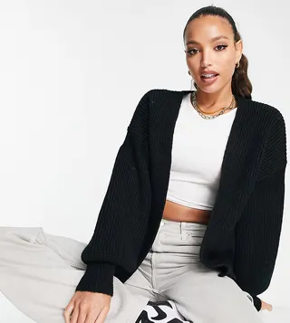 ASOS DESIGN Tall edge to edge cardigan in black