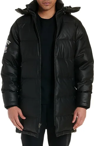 Leather Puffer Parka