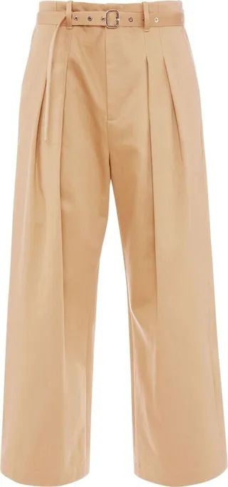 Wide-Leg Pleat-Detail Trousers