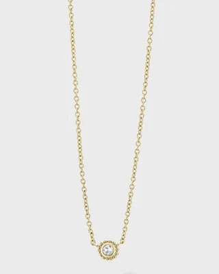 Covet Gold 3mm Rose-Cut Diamond Pendant Necklace