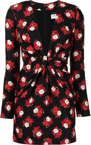 plunging V-neck mini dress