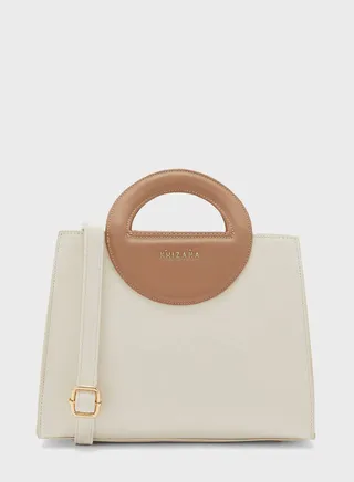 Circle Handle Tote Handbag