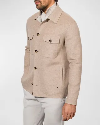 Men's Wool-Cashmere Double Face Overshirt