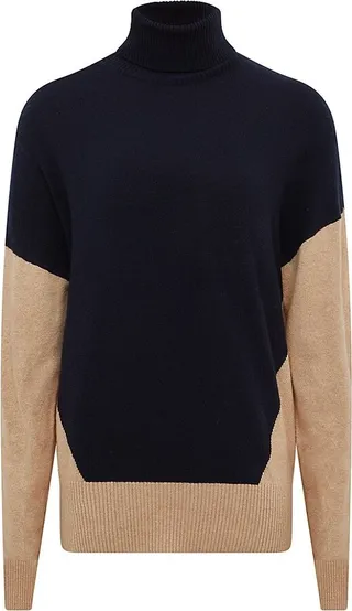 Nova Wool-Blend Colorblocked Top