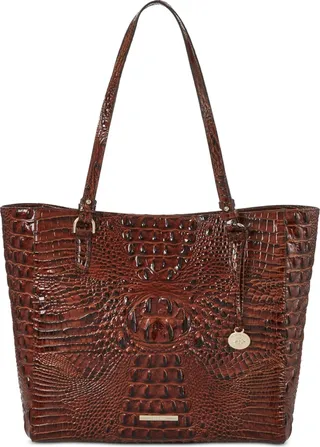Brahmin April Melbourne Large Embossed Leather Tote