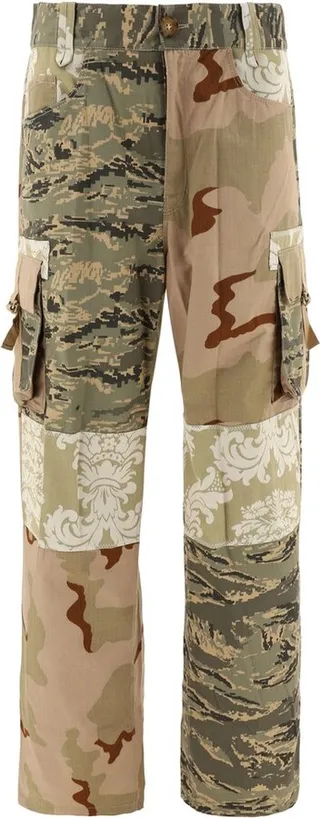 Marine Serre Patchwork Straight Leg Cargo Trousers