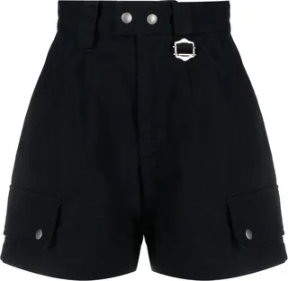 High-Waist Flap-Pocket Shorts