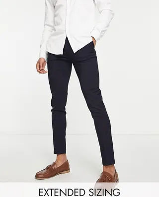 ASOS DESIGN skinny smart pants in navy