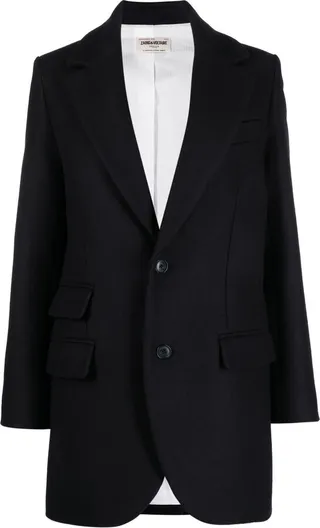 Single-Breasted Wool-Blend Coat