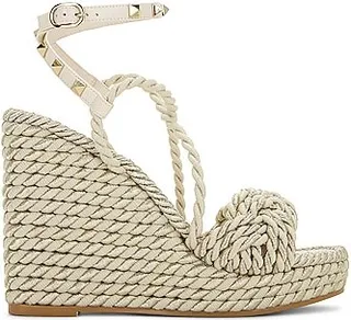 Valentino Garavani Espadrille Wedge Sandal in Ivory