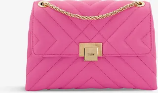 Womens Fuchsia-plain Synthetic Dorchester Small Quilted Faux-leather Shoulder bag