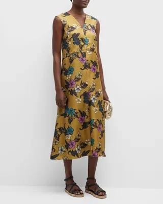 Cuore Floral Print Midi Dress