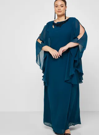 Embroidered Detail A-Line Dress