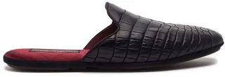 Croc-Effect Slippers