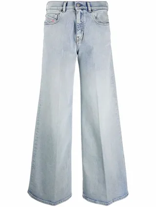 Wide-Leg Denim Jeans