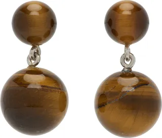 Sophie Buhai Brown Tiger's Eye Everyday Boule Earrings