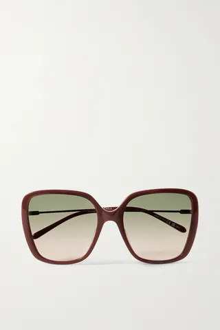 Chloé - Elys Oversized Square-frame Acetate Sunglasses - Brown