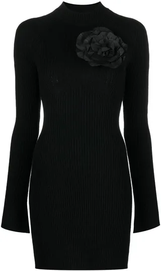 Cut-Out Wool Mini Dress