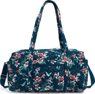 Vera Bradley Women's Recycled Cotton Medium Travel Duffel Bag Rose Toile