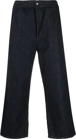 Kobe elasticated waistband wide-leg jeans