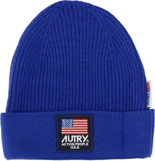 Autry Logo Patch Rib Knit Beannie