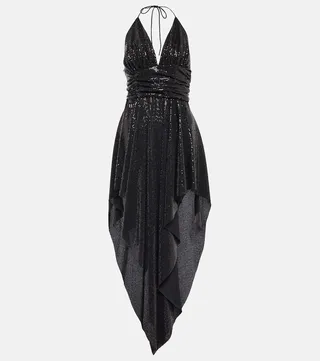 Sequined halterneck minidress