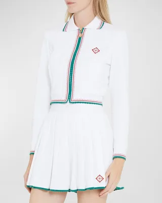 Logo Scallop-Edge Collared Track Jacket