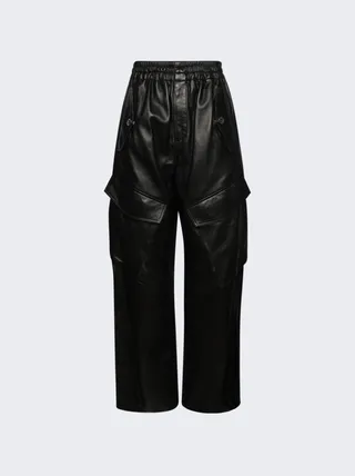 Leather Cargo Pant Black