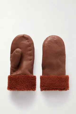 Yves Salomon - Shearling Mittens - Brown