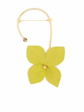 Flower-Detail Hook Brooch